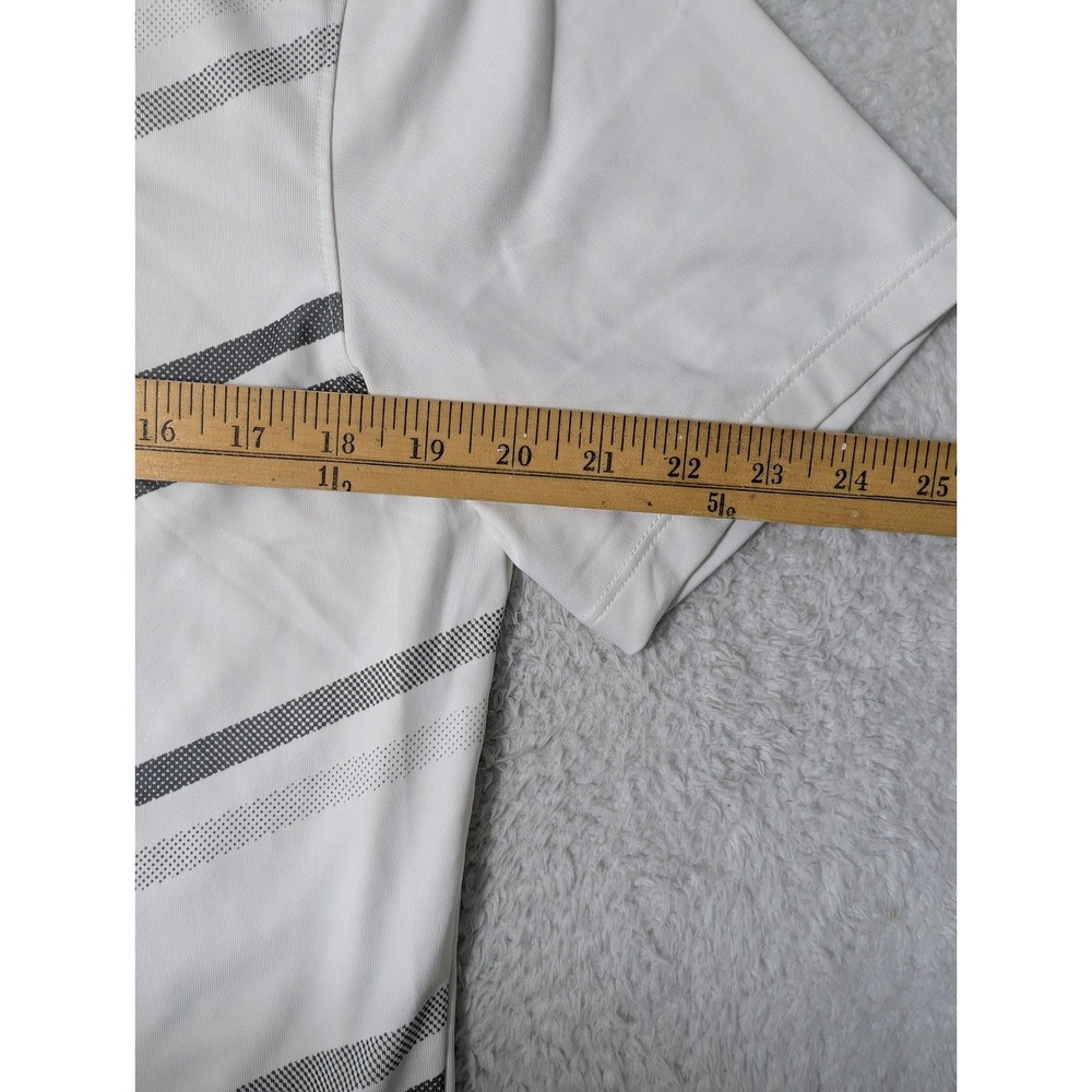 Nike Polo Mens S White Diagonal Stripe Dri-FIT Stretch DH0791-100 Spandex Vented - Picture 8 of 9